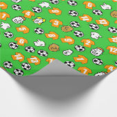 Footballs, Oranje Gold-Shirten en ventilatoren Cadeaupapier (Hoek)