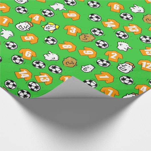 Footballs, Oranje Gold-Shirten en ventilatoren Cadeaupapier (Hoek)