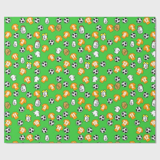 Footballs, Oranje Gold-Shirten en ventilatoren Cadeaupapier (Vlak)