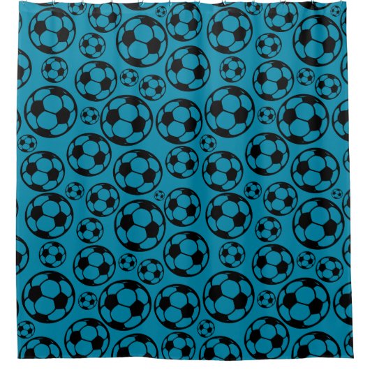Footballs patroonontwerp douchegordijn (Voorkant)