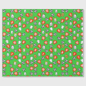 Footballs, rode Shirten en ventilatoren Cadeaupapier (Vlak)