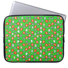 Footballs, rode Shirten en ventilatoren Laptop Sleeve