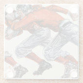 Footballs spelers glazen onderzetter (Achterkant)