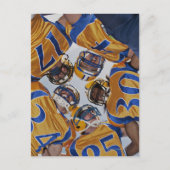 Footballs spelers in de warboel briefkaart (Voorkant)