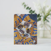 Footballs spelers in de warboel briefkaart (Staand voorkant)