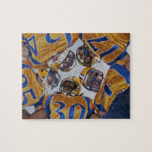 Footballs spelers in de warboel legpuzzel (Horizontaal)