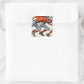 Footballs spelers vierkante sticker (Tas)