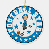 Footballs ster keramisch ornament (Voorkant)