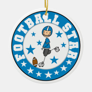 Footballs ster keramisch ornament