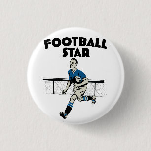 Footballs ster ronde button 3,2 cm