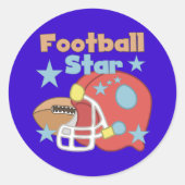 Footballs ster ronde sticker (Voorkant)