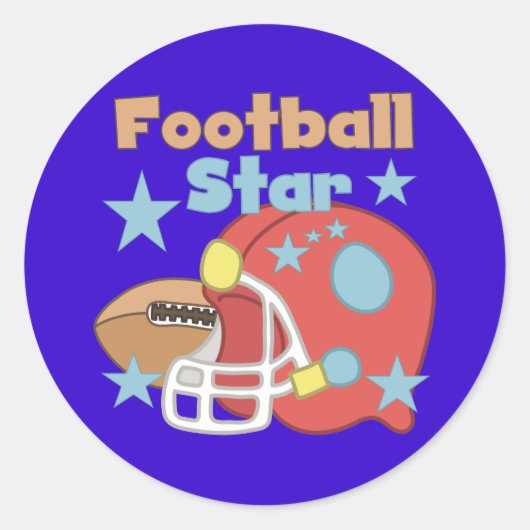 Footballs ster ronde sticker (Voorkant)