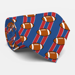Footballs stropdas blauw met rode strepen