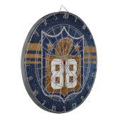 Footballs van het Blauwe en Gold Glitter School Te Dartbord (Voorkant Links)