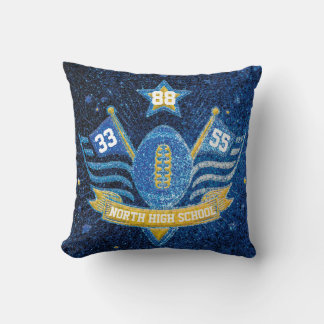 Footballs van het Blauwe en Gold Glitter School Te Kussen