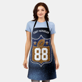 Footballs van het Blauwe en Gold Glitter School Te Schort