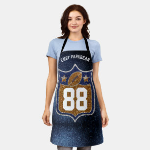 Footballs van het Blauwe en Gold Glitter School Te Schort