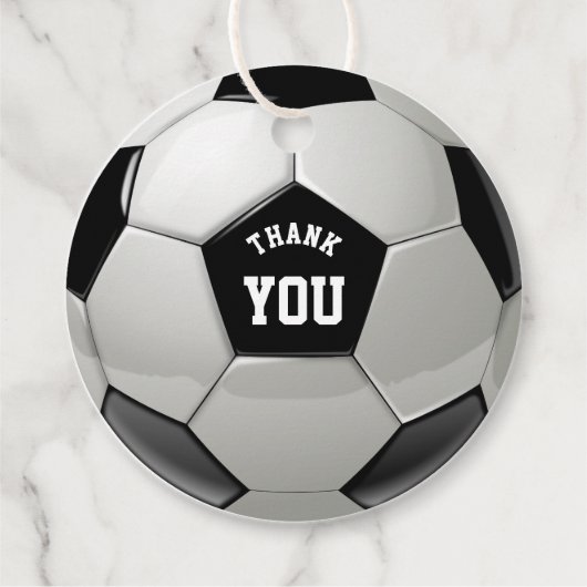 Footballs van Monogram Voetbal Association Bedankjes Labels (Achterkant)