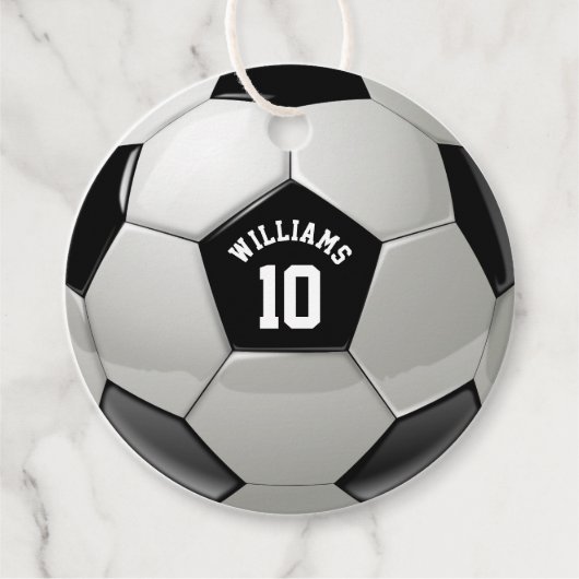 Footballs van Monogram Voetbal Association Bedankjes Labels (Voorkant)