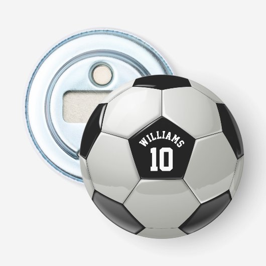 Footballs van Monogram Voetbal Association Button Flesopener (Voorkant)