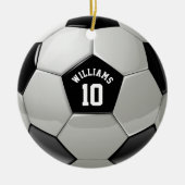Footballs van Monogram Voetbal Association Keramisch Ornament (Voorkant)
