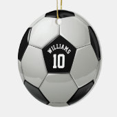 Footballs van Monogram Voetbal Association Keramisch Ornament (Links)
