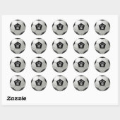 Footballs van Monogram Voetbal Association Ronde Sticker (Vel)