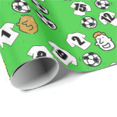 Footballs, witte Shirten en ventilatoren Cadeaupapier (Rol Hoek)