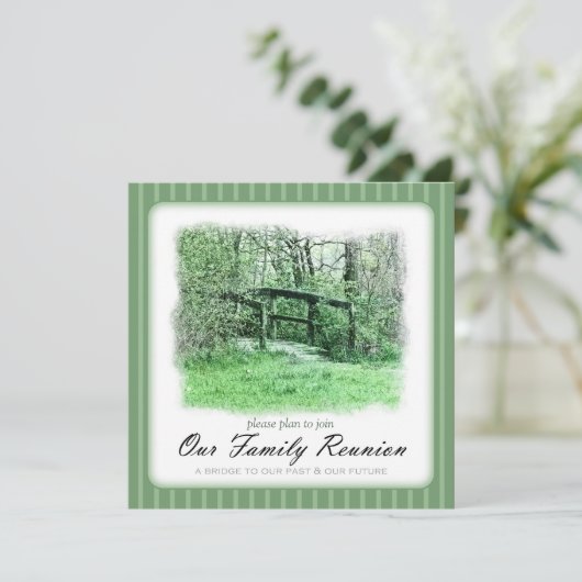 Footbridge Green Custom Family Reunion Uitnodiging (Staand voorkant)