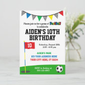 FootGolf verjaardagsuitnodiging | voetbalgolf Kaart (Staand voorkant)