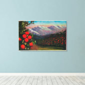 Foothill Oranje Grove in de Winterstaat Canvas Afdruk (Insitu (Houten vloer))