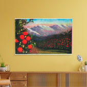 Foothill Oranje Grove in de Winterstaat Canvas Afdruk (Insitu (Woonkamer))