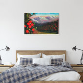 Foothill Oranje Grove in de Winterstaat Canvas Afdruk (Insitu (Slaapkamer))