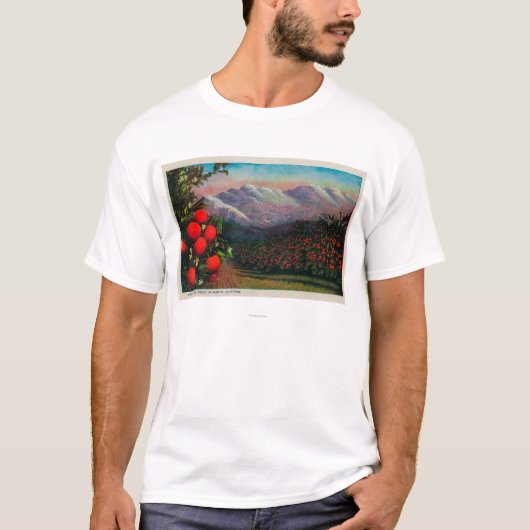 Foothill Oranje Grove in de Winterstaat T-shirt (Voorkant)
