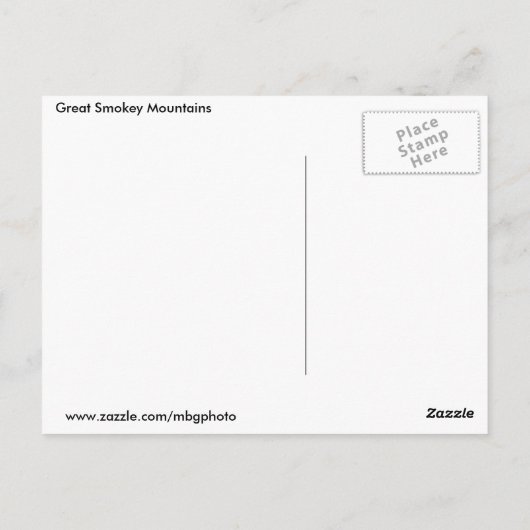 Foothills Trail Parkway Briefkaart (Achterkant)