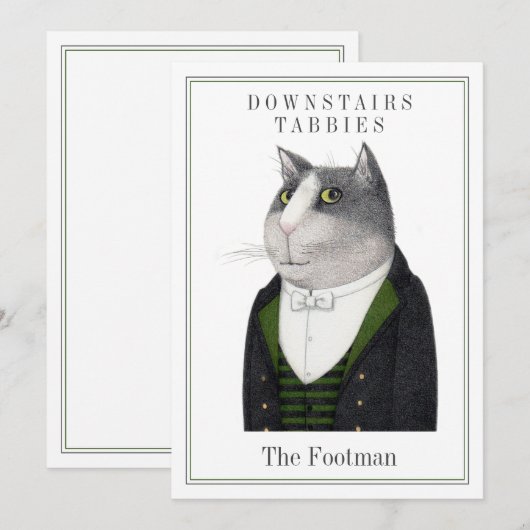 FOOTMAN CAT 5x7 Platte Kaart + Tekst (Voorkant / Achterkant)