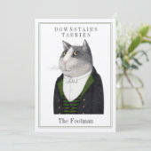 FOOTMAN CAT 5x7 Platte Kaart + Tekst (op Kraft) (Staand voorkant)