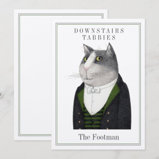 FOOTMAN CAT 5x7 Platte Kaart + Tekst (op Kraft) (Voorkant / Achterkant)