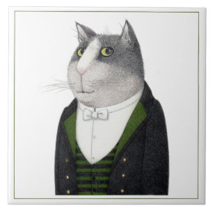 FOOTMAN CAT 6 "Vierkante keramische Tegel Tegeltje