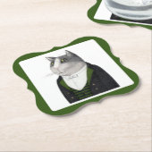 FOOTMAN CAT beugel papier Onderzetters (Gekanteld)