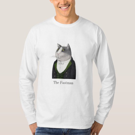 FOOTMAN CAT Mannen Basic Shirt met lange mouwen (Voorkant)