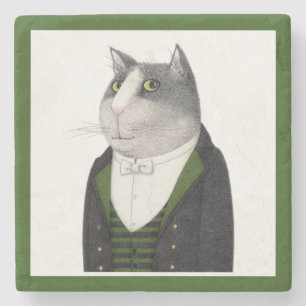 FOOTMAN CAT-Onderzetter met marmer Stenen Onderzetter