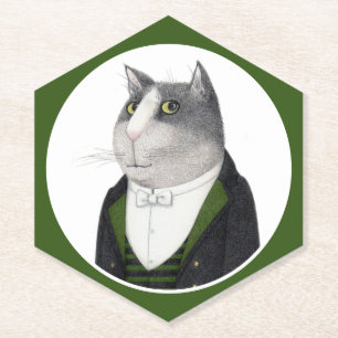 FOOTMAN CAT Pointy Hexagon Papier Onderzetters