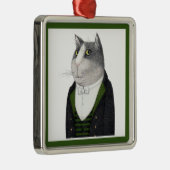 FOOTMAN CAT Premium Square Ornament (Rechts)