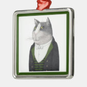 FOOTMAN CAT Premium Square Ornament (Links)
