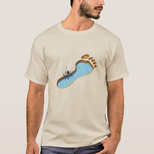 Footprint Lake – Surrealistische Vissende kunst T-shirt
