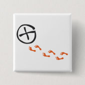 Footprints - black vierkante button 5,1 cm (Voorkant)