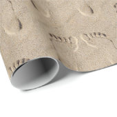 Footprints In Beach Sand Cadeaupapier (Rol Hoek)