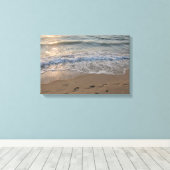 Footprints in the Sand Canvas Afdruk (Insitu (Houten vloer))