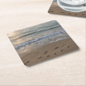 Footprints in the Sand Kartonnen Onderzetters (Schuin)